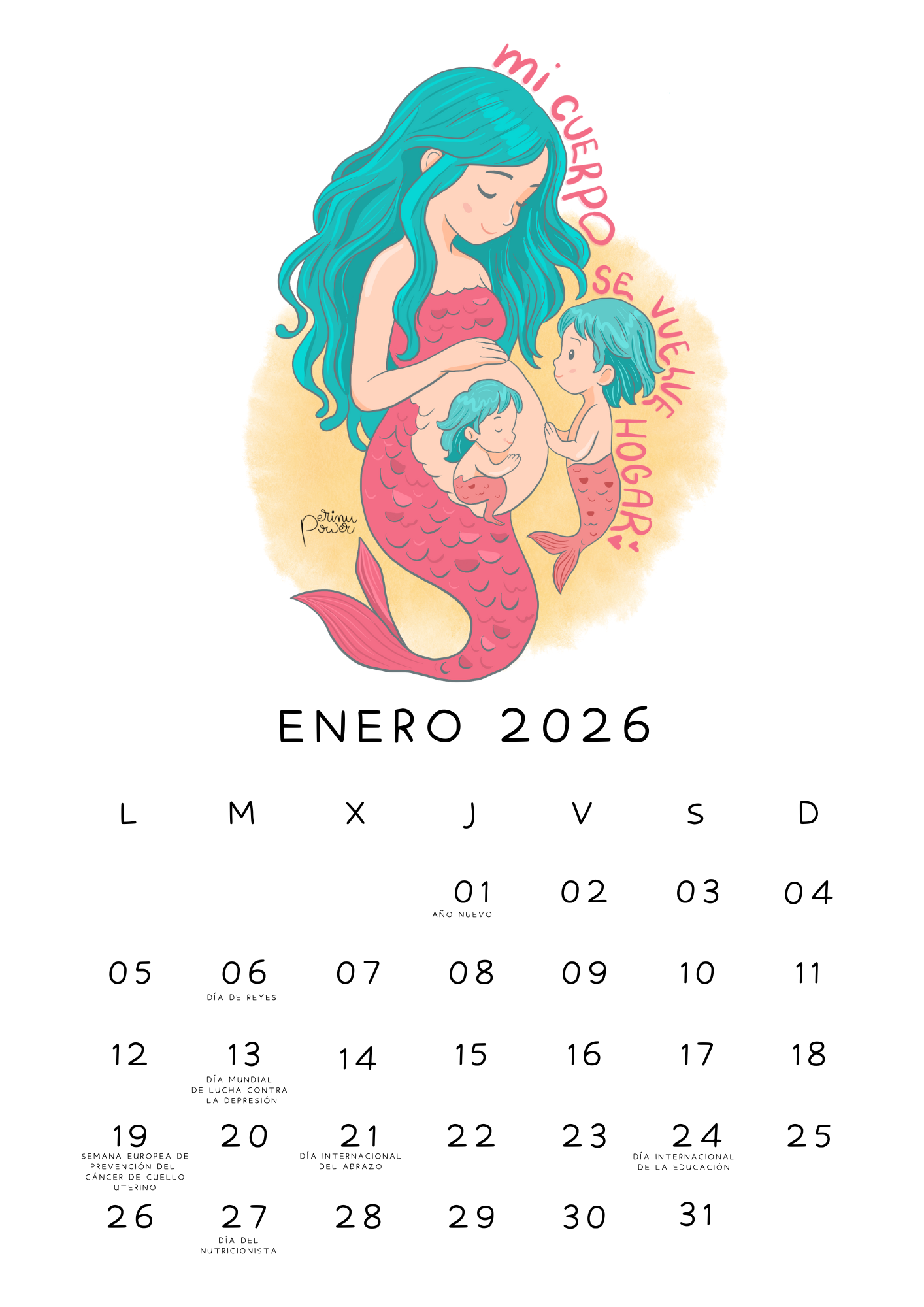 PACK 1 Calendario pared + 1 Calendario sobremesa PERINU 2026 - Imagen 4